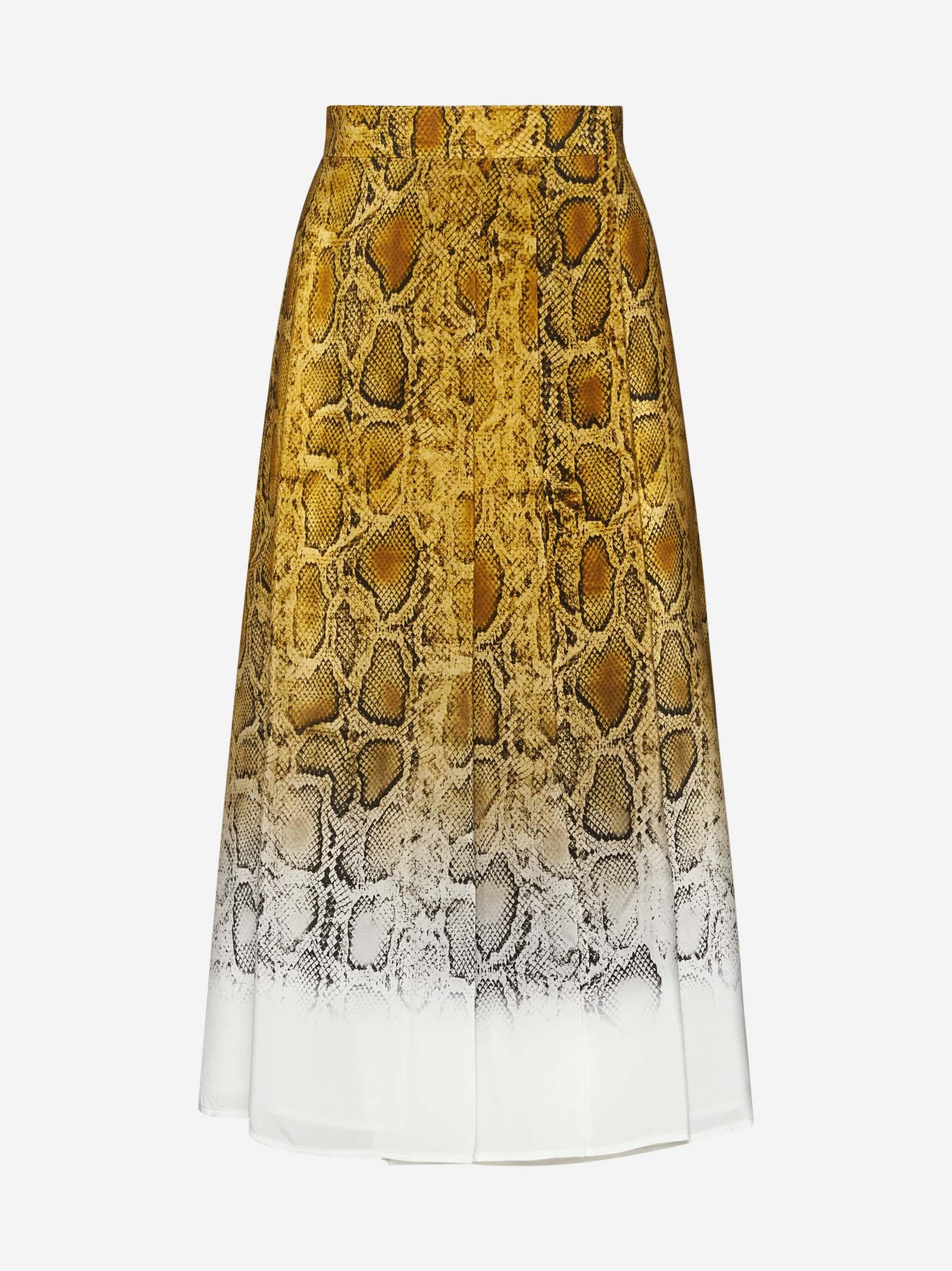 Max Mara Studio 奥切印花真丝半裙