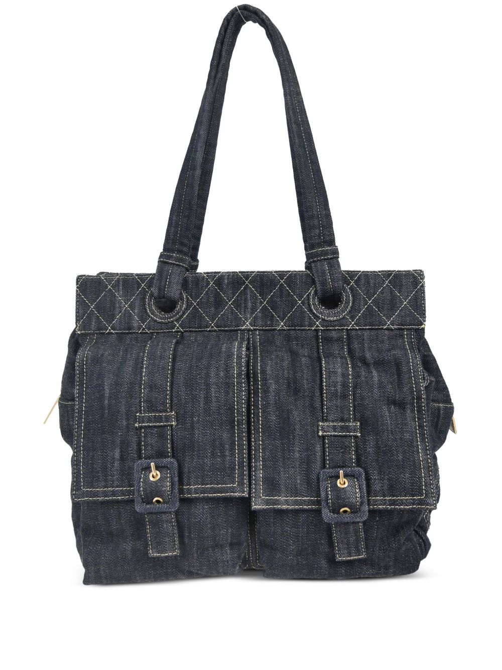CHANEL Pre-Owned 牛仔手提包（2006年典藏款） - 蓝色