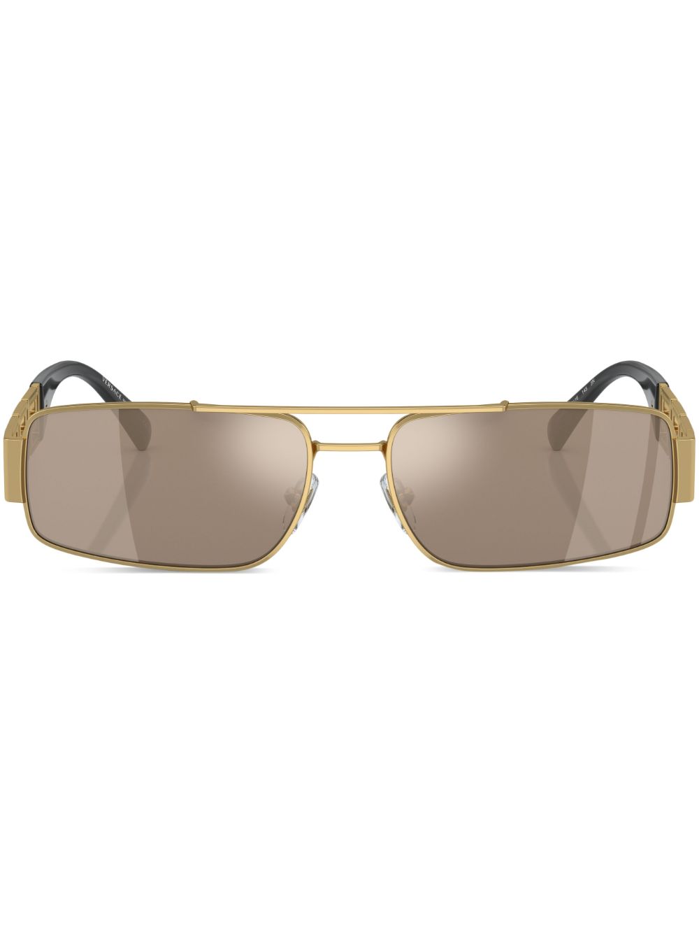 Versace Eyewear logo标牌长方形框太阳眼镜 - 金色