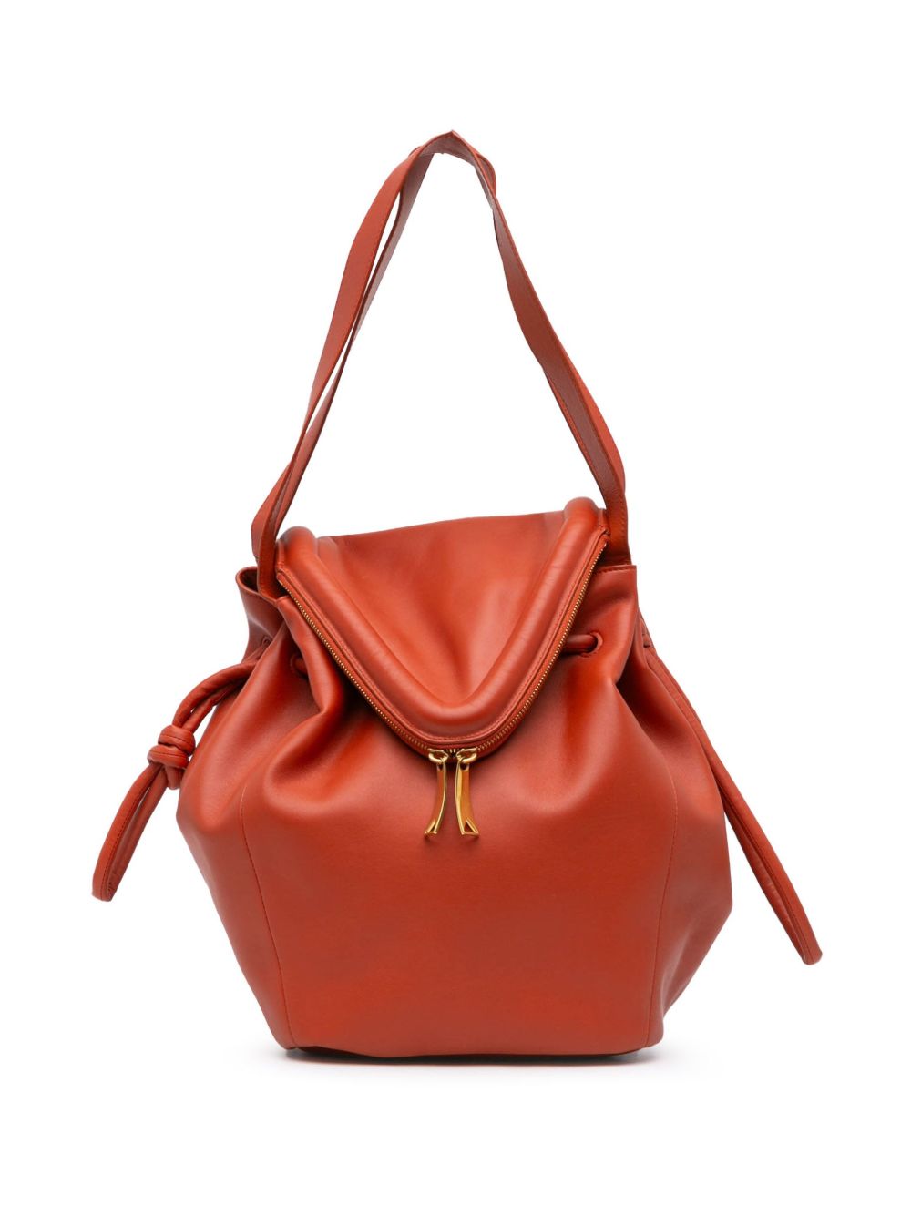 Bottega Veneta Pre-Owned Beak 大号皮质斜挎包（2012-2024年典藏款） - 橘色