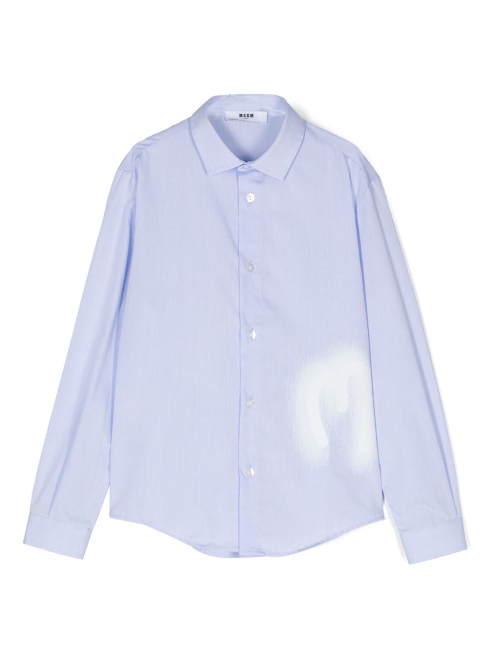 MSGM Kids logo标记衬衫 - 蓝色