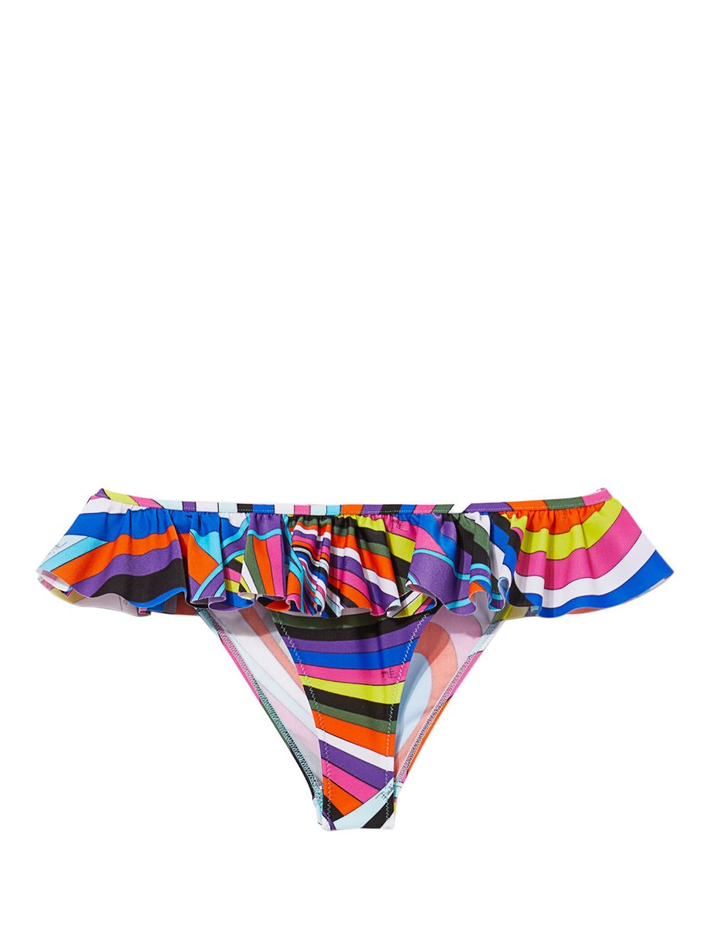 PUCCI 波浪印花荷叶边比基尼三角裤 - 彩色