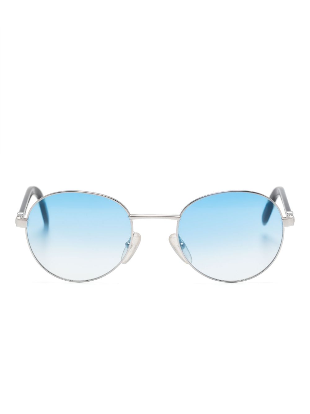 Gianfranco Ferré Pre-Owned 渐色圆框太阳眼镜 - 黑色