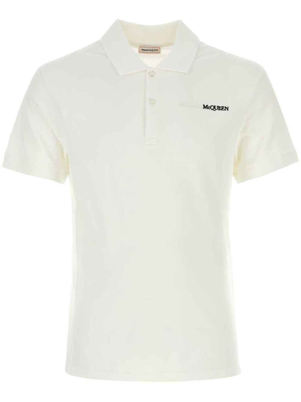 Alexander McQueen 珠地布polo衫 - 白色