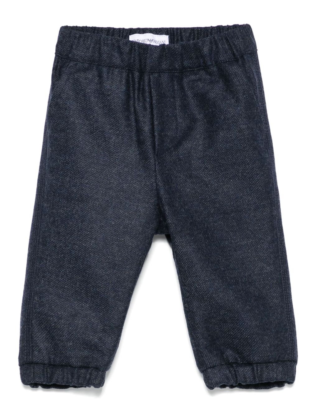 Emporio Armani Kids 标贴长裤 - 蓝色