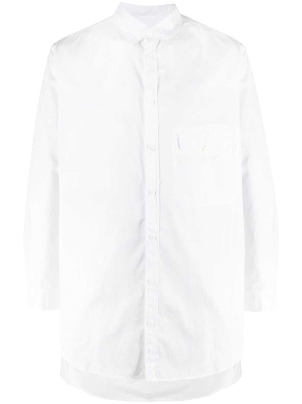 Yohji Yamamoto 盖袋长款衬衫 - 白色