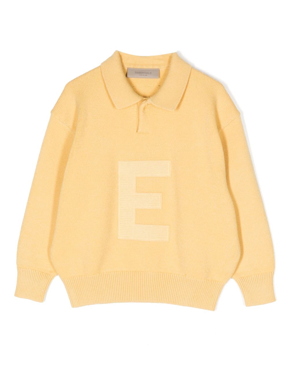 FEAR OF GOD ESSENTIALS KIDS logo印花针织polo衫 - 黄色
