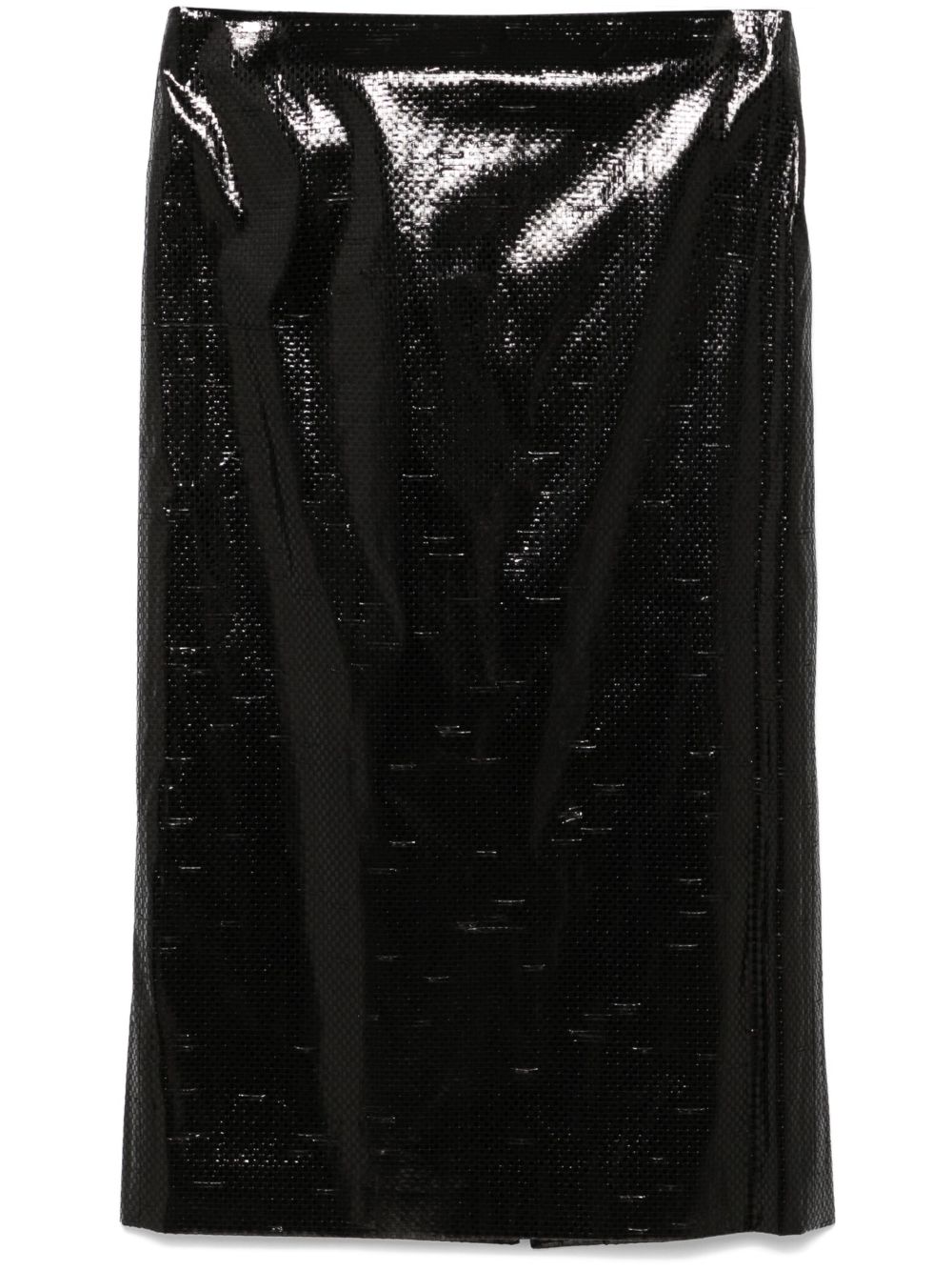 Alexander McQueen Tarpaulin 铅笔中长半身裙 - 黑色