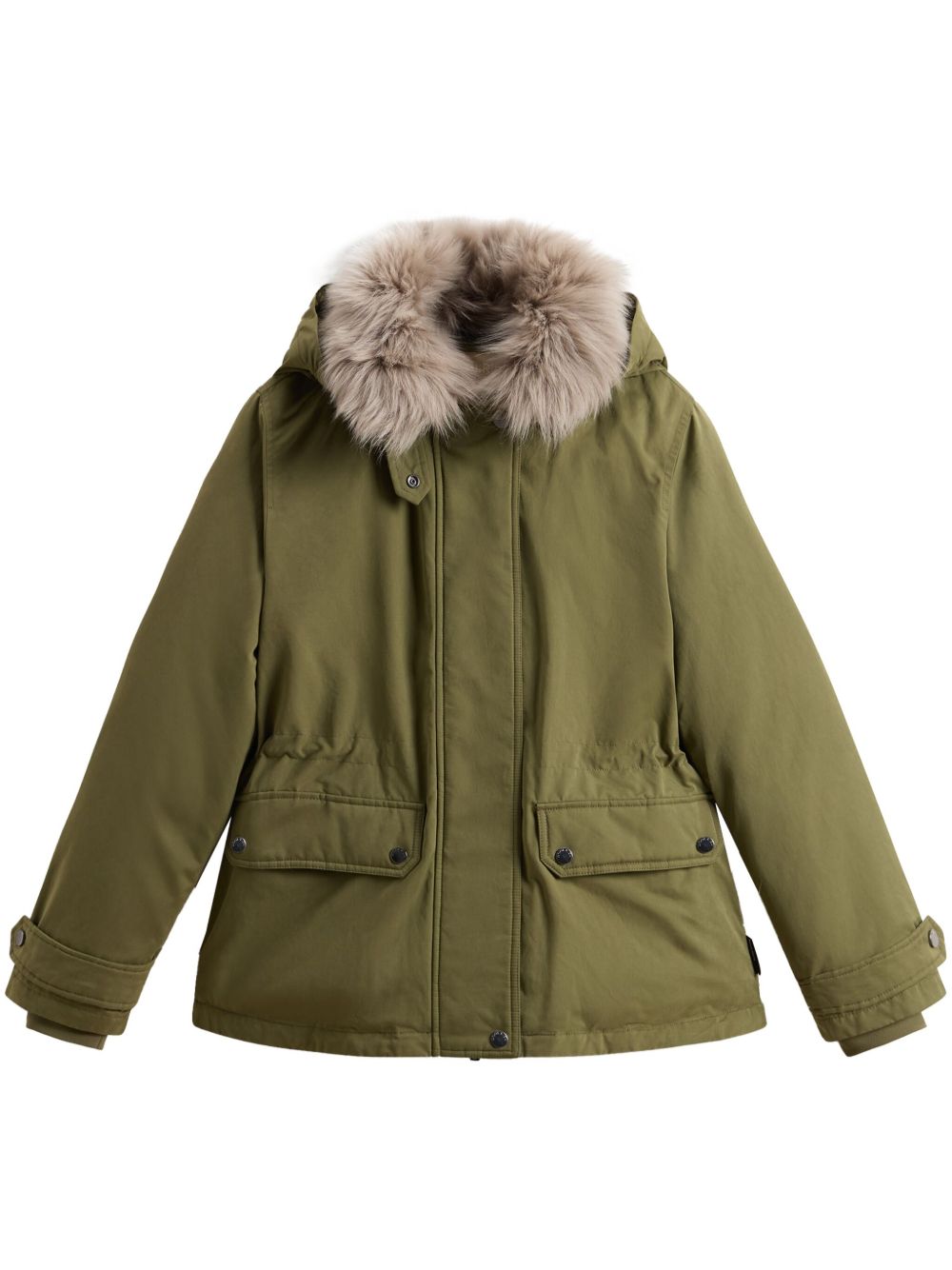 Woolrich 可拆卸兜帽羽绒夹克 - 绿色