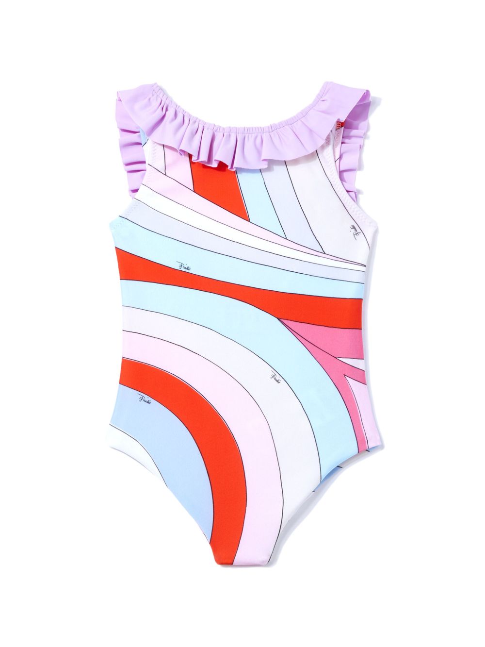 PUCCI Junior Iride 印花连体泳衣 - 紫色