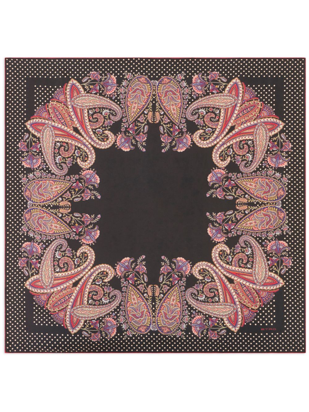 ETRO 佩斯理印花真丝围巾 - 黑色