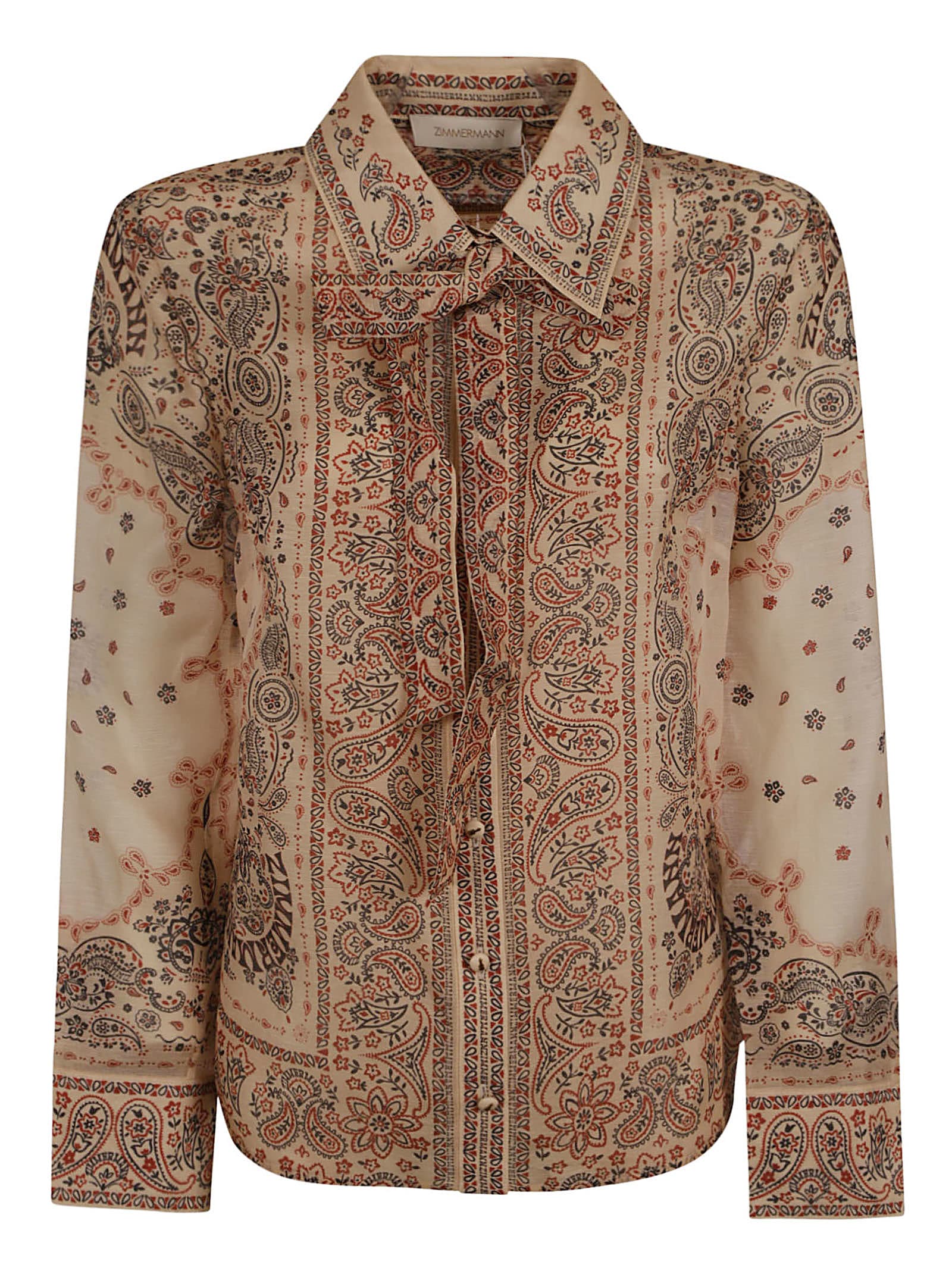 Zimmermann Matchmaker Tie Neck Blouse