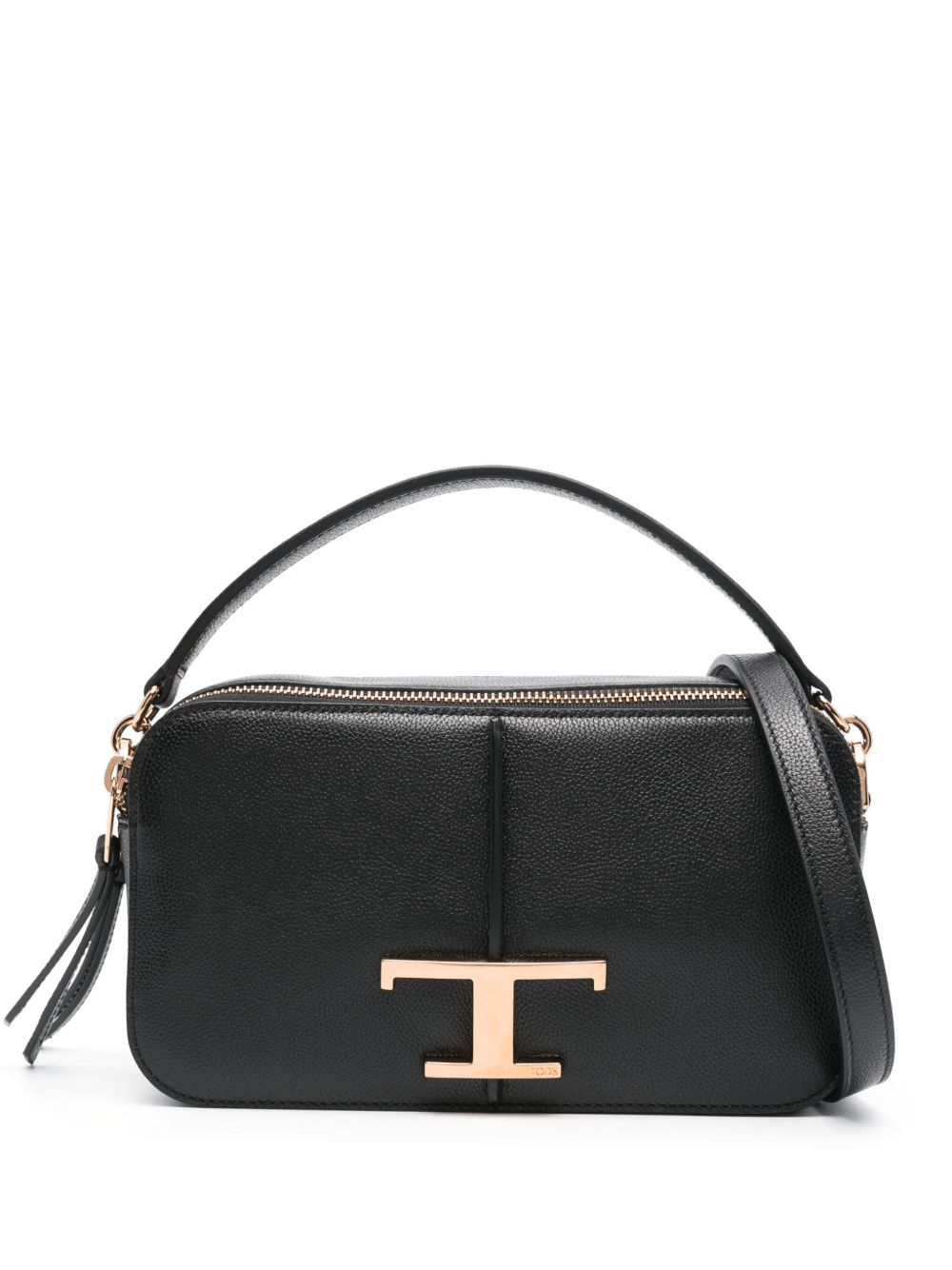 Tod's T标牌皮质手提包 - 黑色