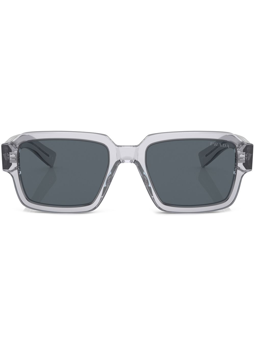 Prada Eyewear logo透明镜框太阳眼镜 - 灰色