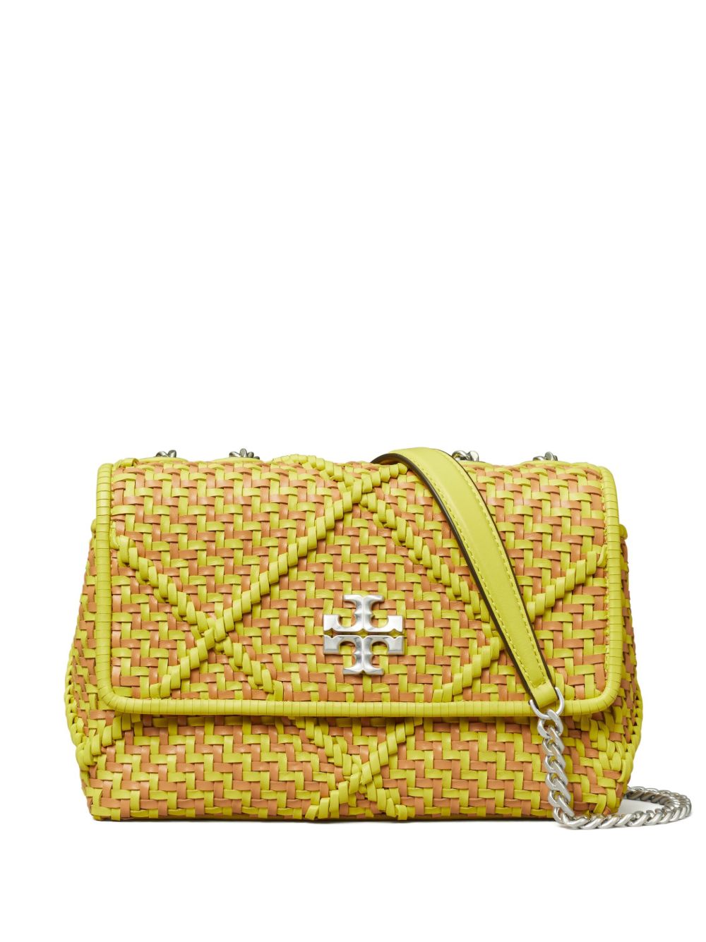 Tory Burch Kira 菱纹编织小号两用单肩包 - 黄色