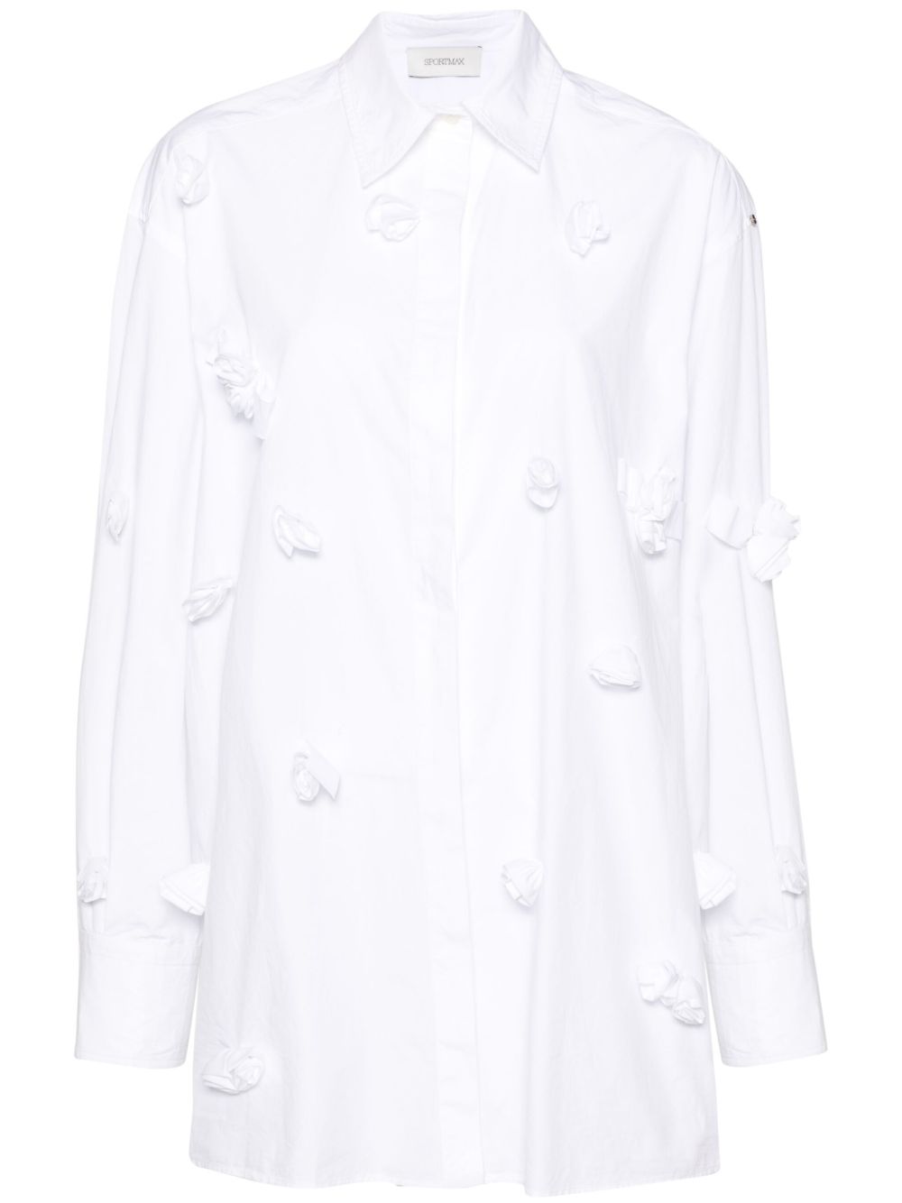 Sportmax 花卉贴花棉衬衫 - 白色