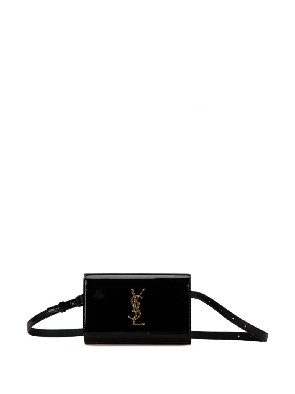 Saint Laurent Pre-Owned Patent Monogram Kate 腰包（2018年典藏款） - 黑色