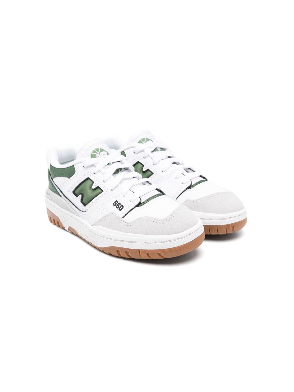 New Balance Kids 550 拼接运动鞋 - 白色