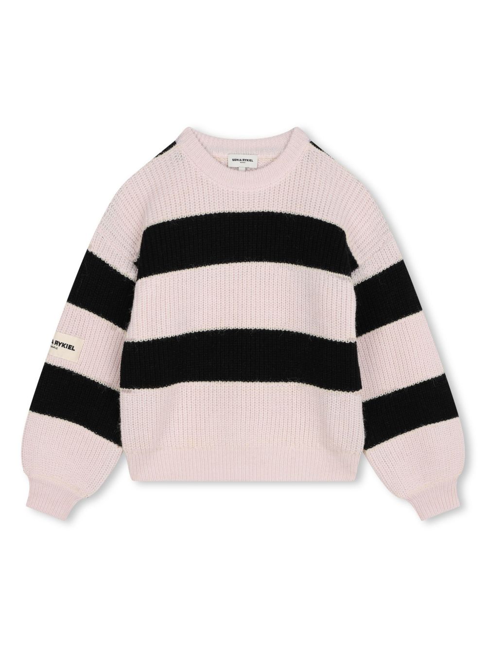 SONIA RYKIEL ENFANT 标贴条纹毛衣 - 中性色