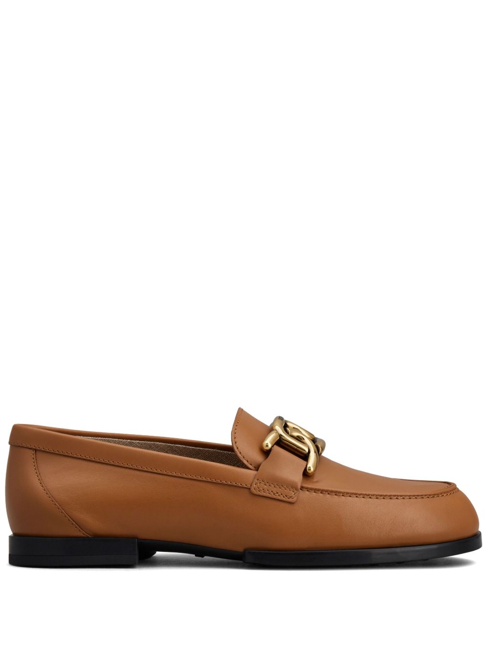 Tod's 搭链细节皮质乐福鞋 - 褐色