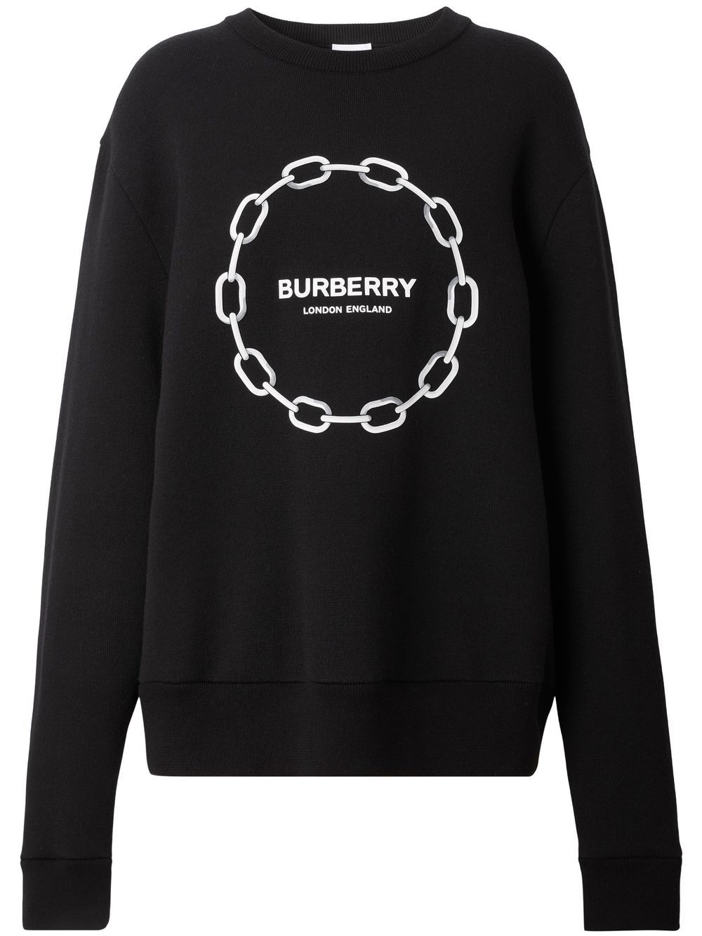 Burberry 搭链印花羊毛棉卫衣 - 黑色