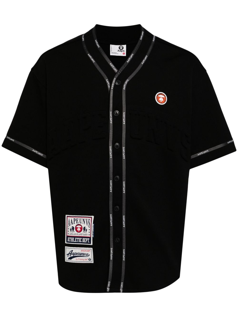 AAPE BY *A BATHING APE® logo边饰衬衫 - 黑色