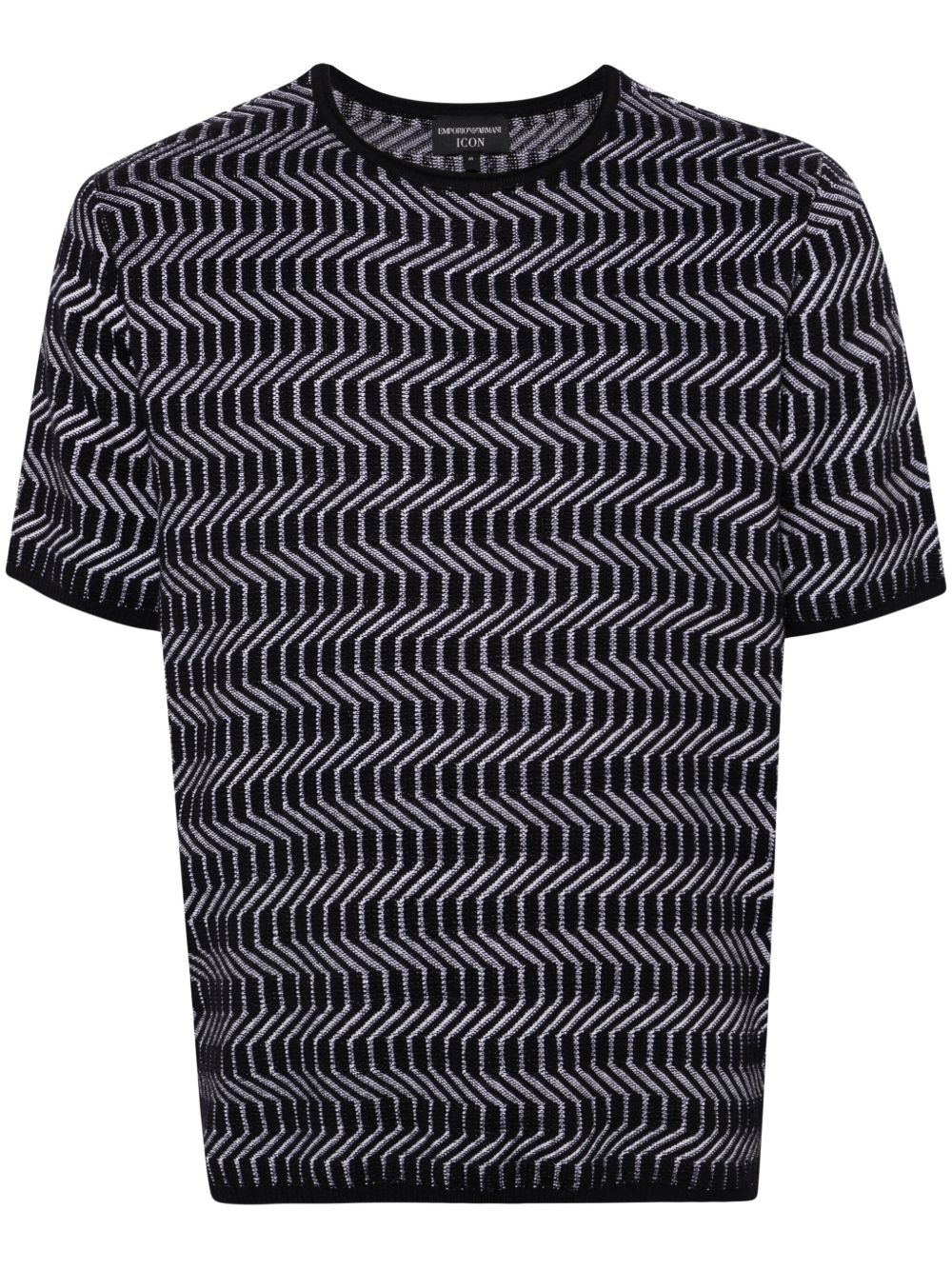 Emporio Armani Z字形图案毛衣 - 蓝色