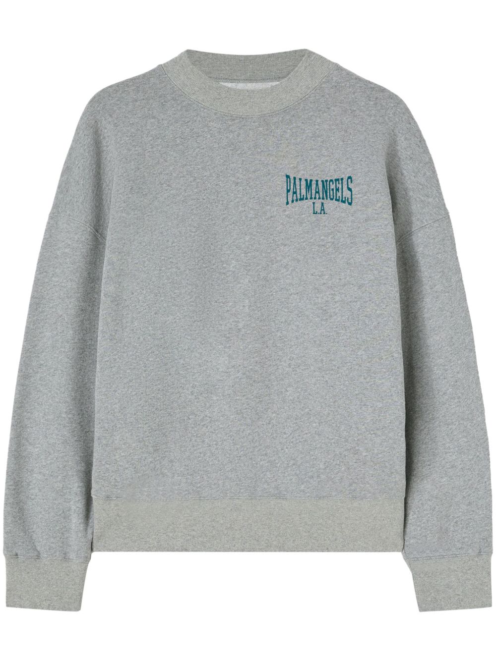 Palm Angels logo印花棉卫衣 - 灰色