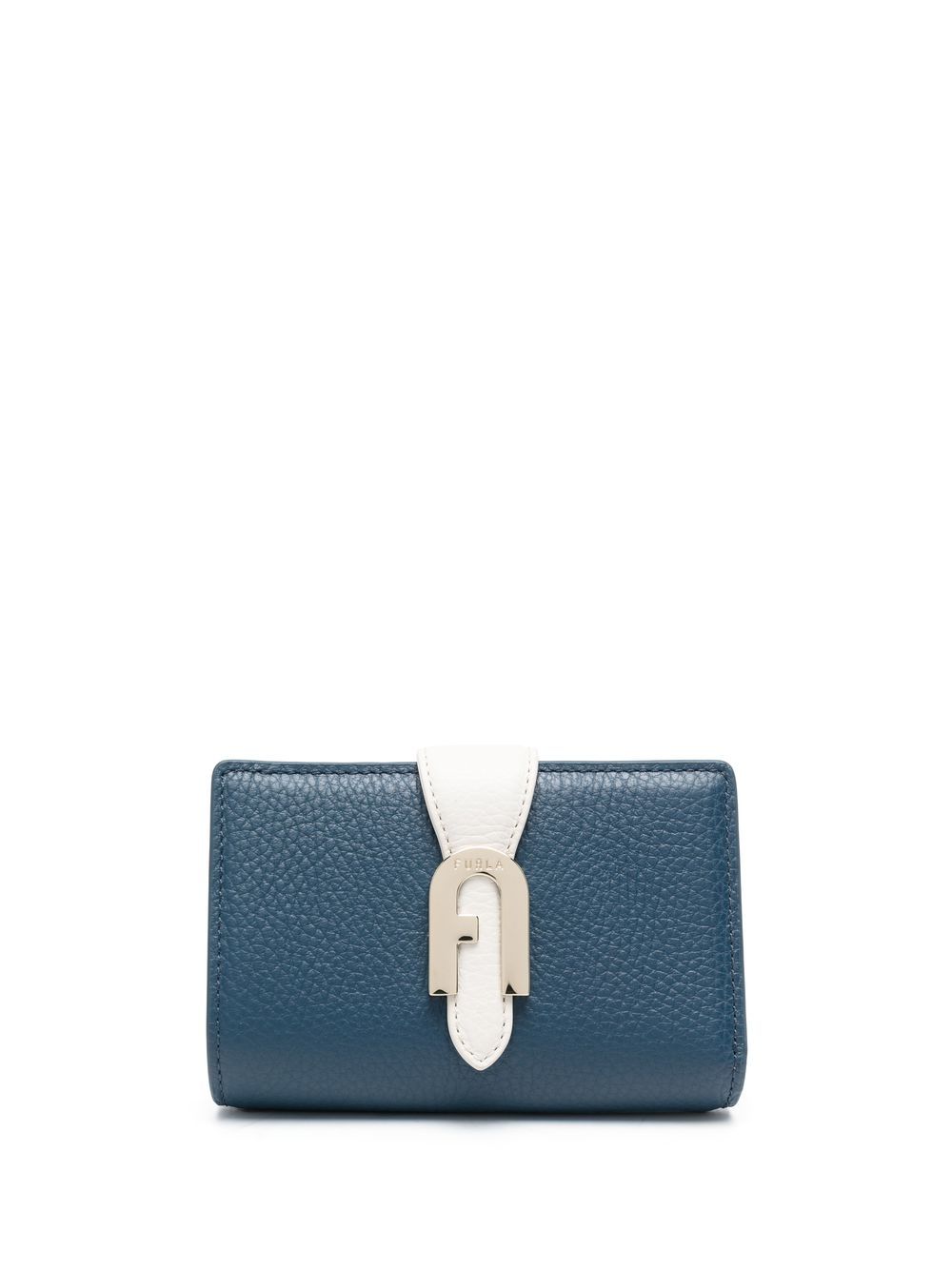 Furla 雕刻logo皮质钱包 - 蓝色