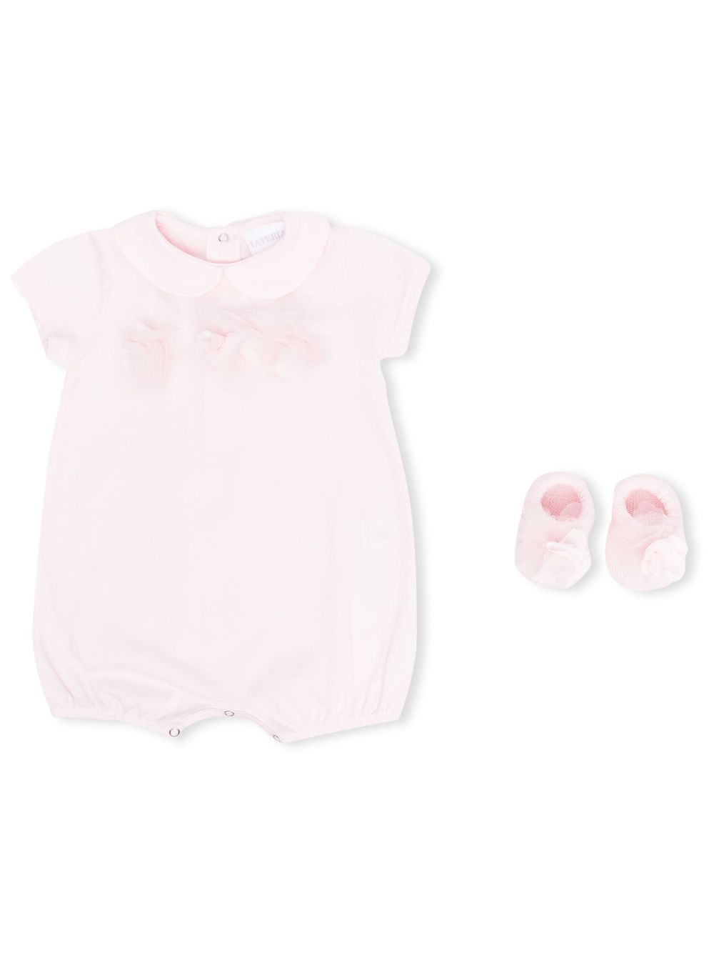 La Perla Kids 花卉贴花连体衣套装 - 粉色