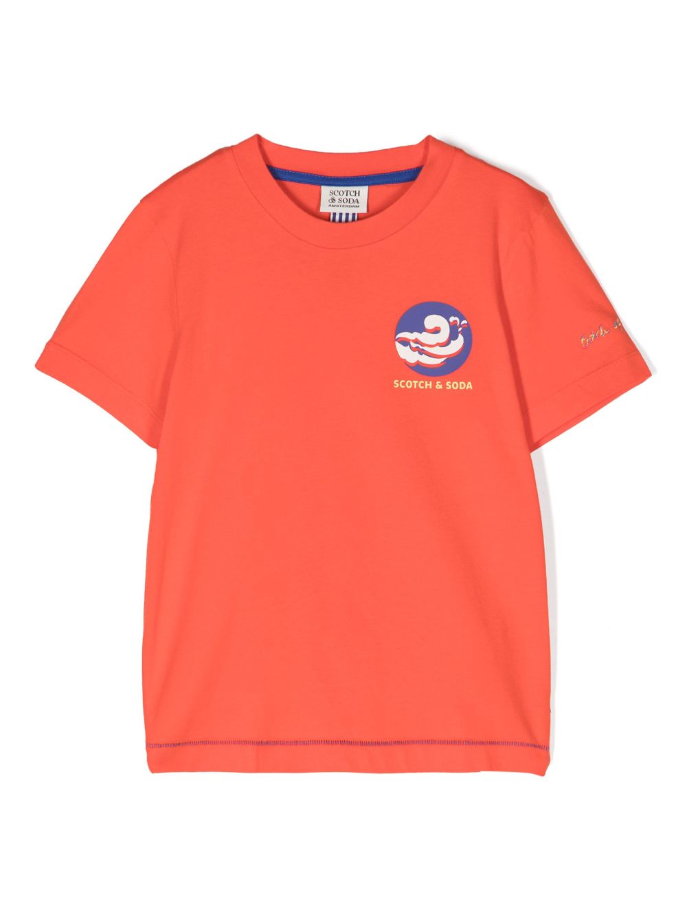 Scotch & Soda logo印花棉T恤 - 橘色