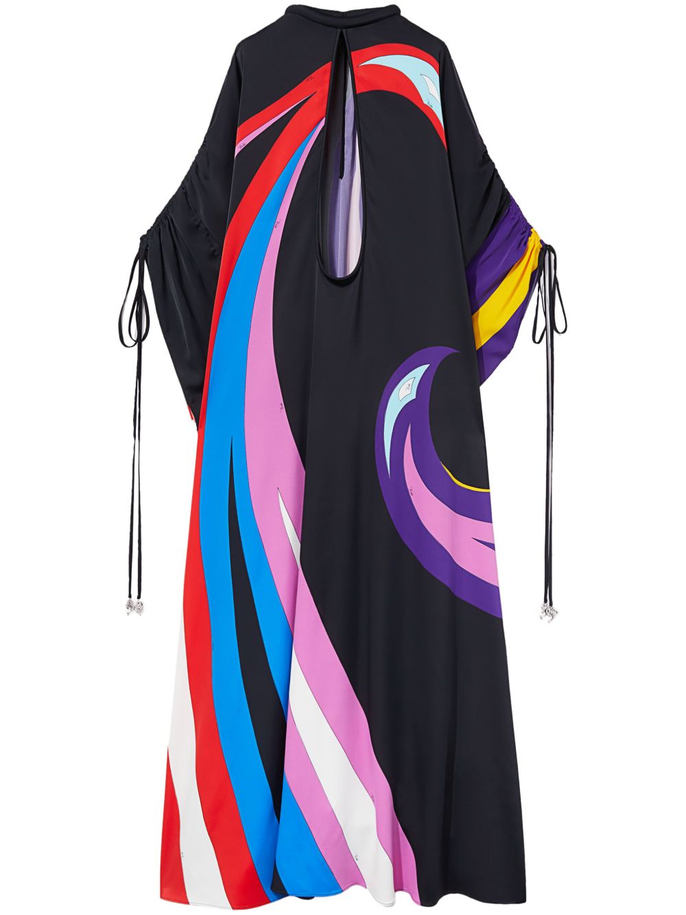 PUCCI Cigni 印花斗篷式礼服 - 黑色