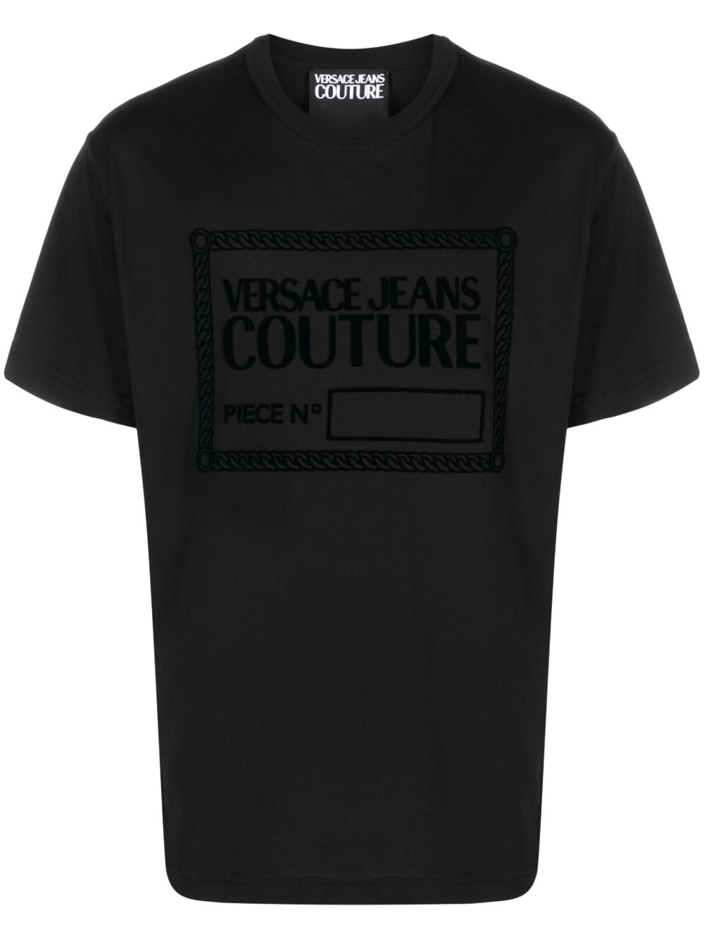 Versace Jeans Couture 植绒logo棉T恤 - 黑色