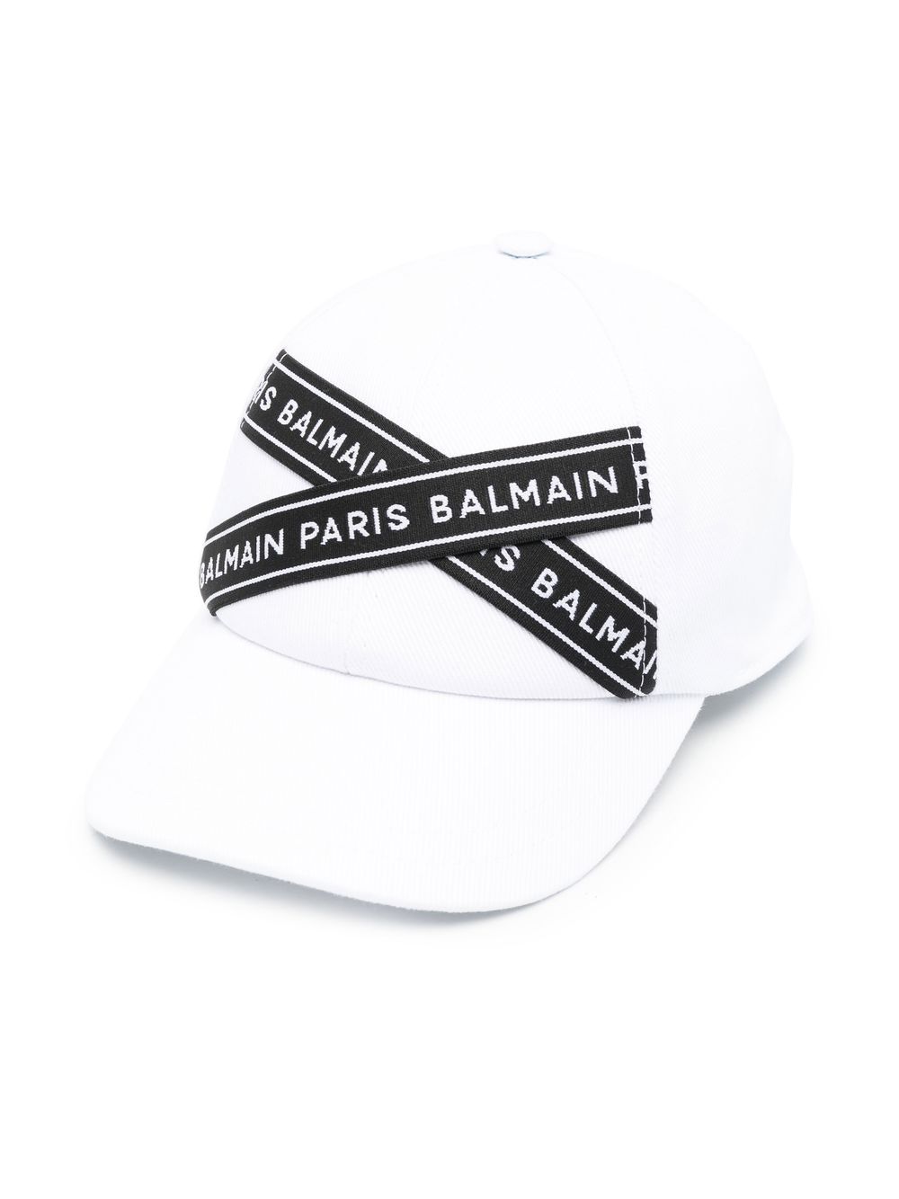 Balmain Kids logo织带棒球帽 - 白色