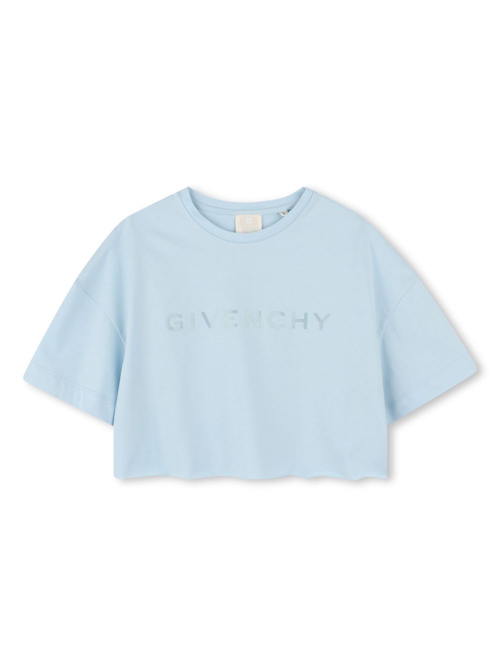 Givenchy Kids logo印花棉T恤 - 蓝色