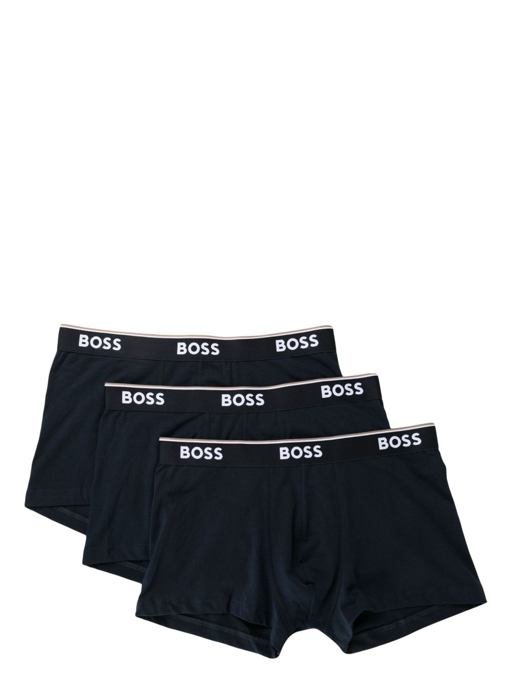 BOSS logo裤腰四角裤（三件装） - 蓝色