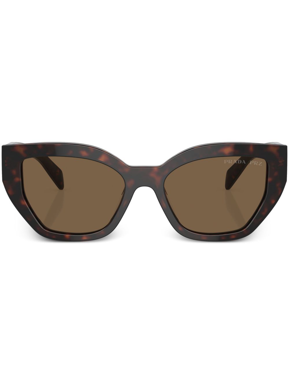 Prada Eyewear 玳瑁纹效果猫眼框太阳眼镜 - 褐色