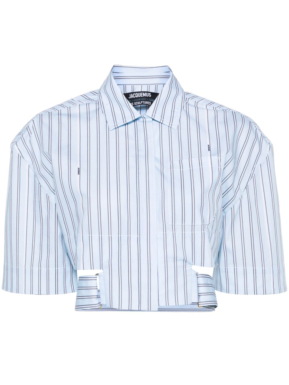 Jacquemus La Chemise Courte Bari 条纹衬衫 - 蓝色