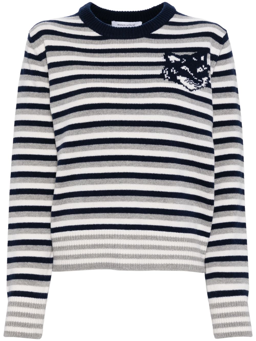 Maison Kitsuné Fox Head 嵌花毛衣 - 蓝色