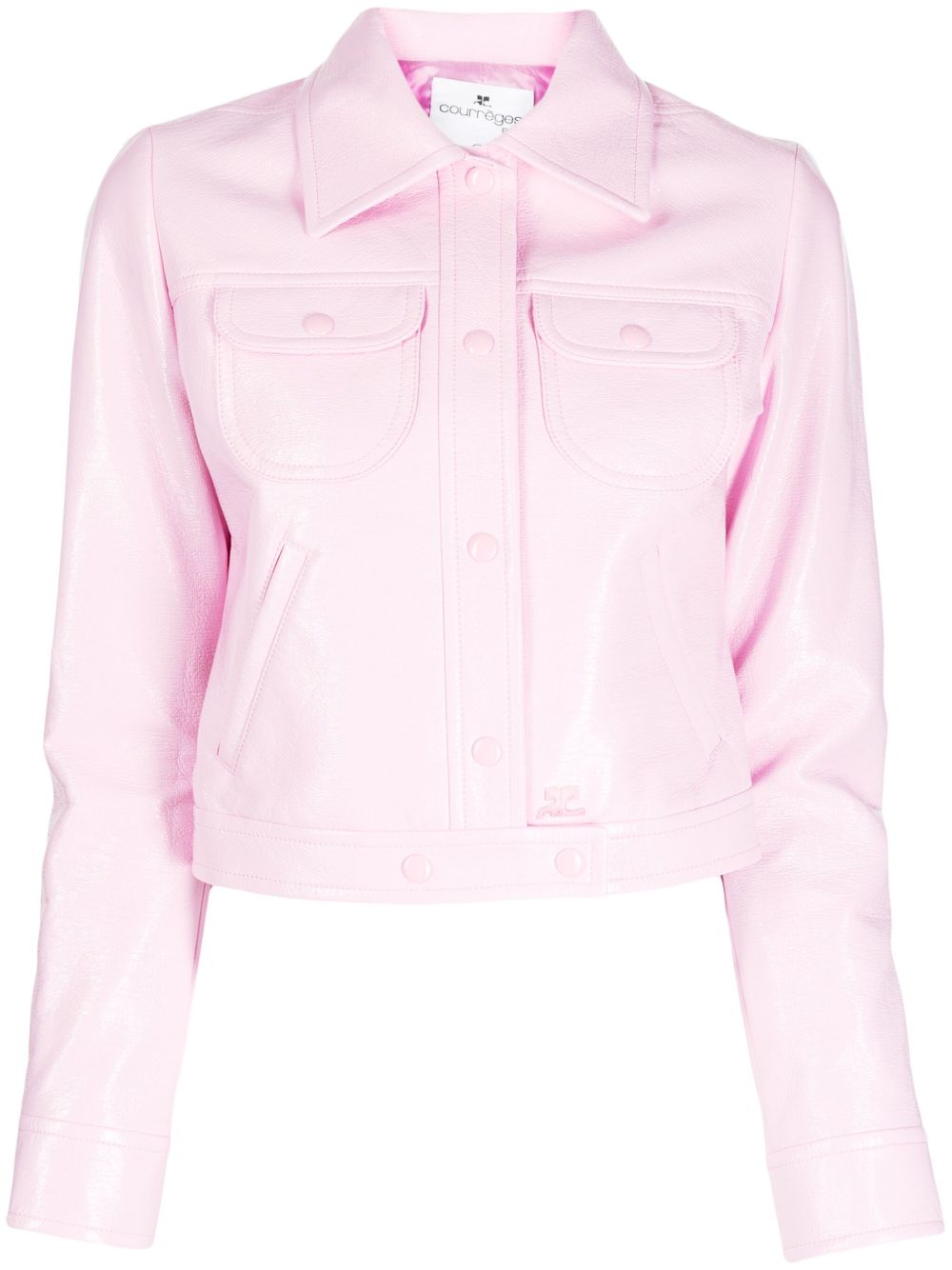 Courrèges 漆光面料卡车司机夹克 - 粉色