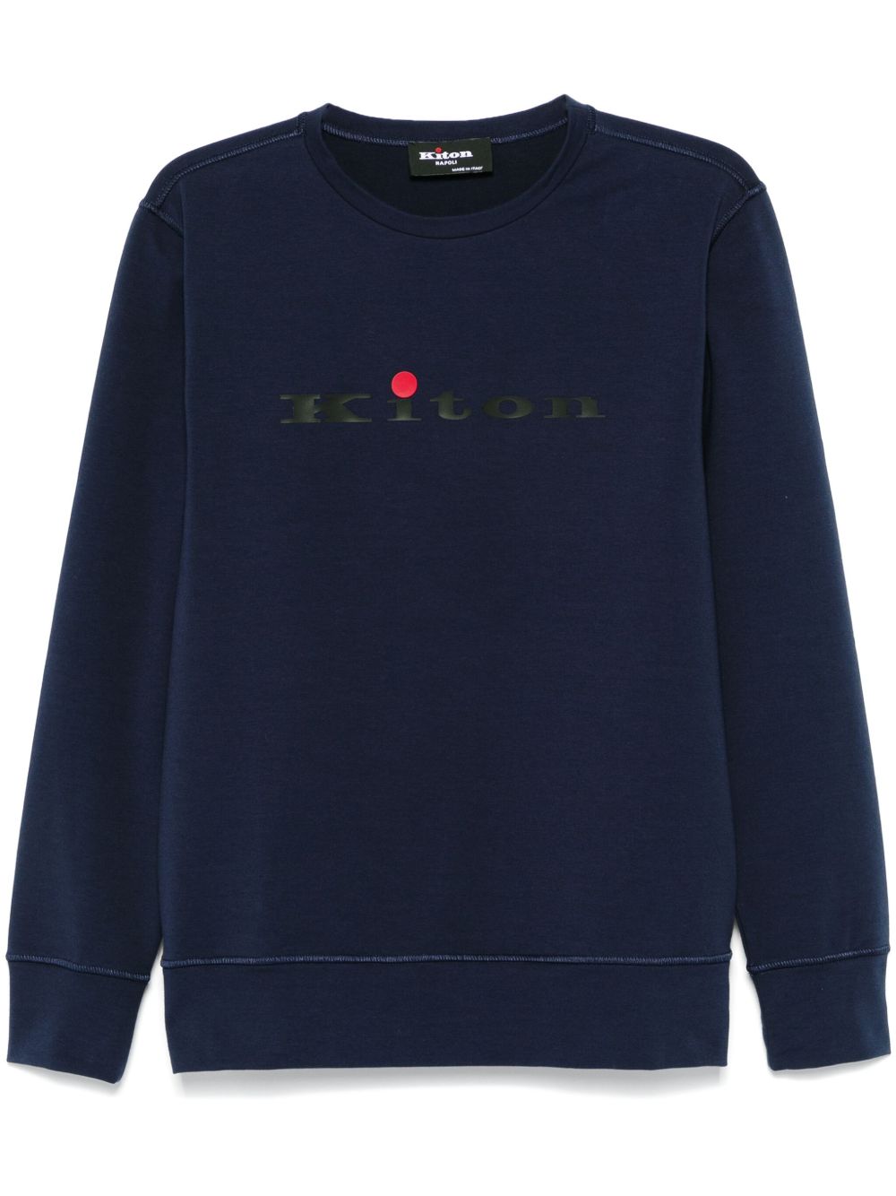 Kiton 橡胶logo棉卫衣 - 蓝色