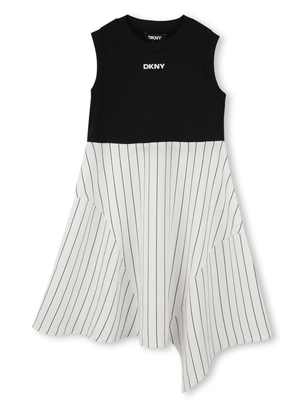 Dkny Kids 条纹连衣裙 - 黑色