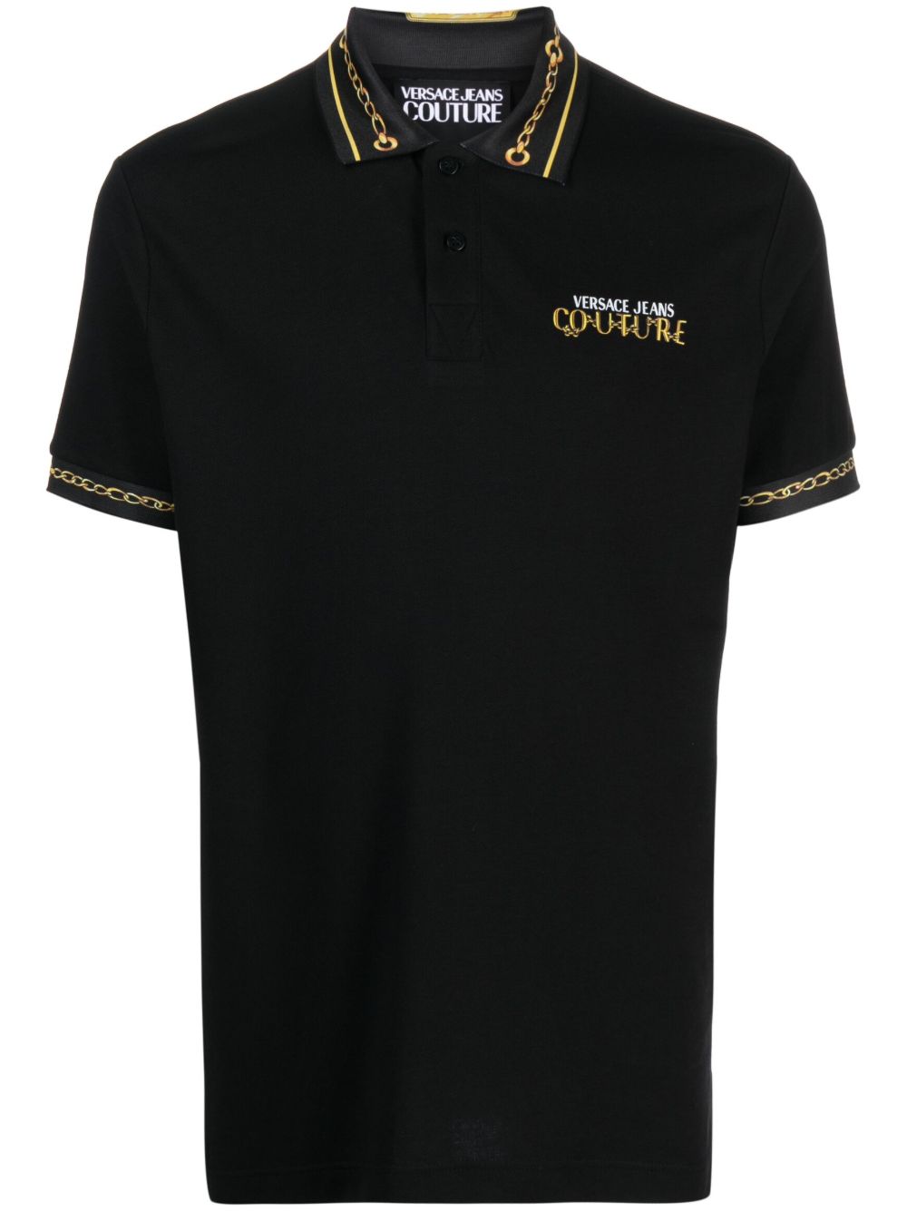 Versace Jeans Couture 搭链polo衫 - 黑色
