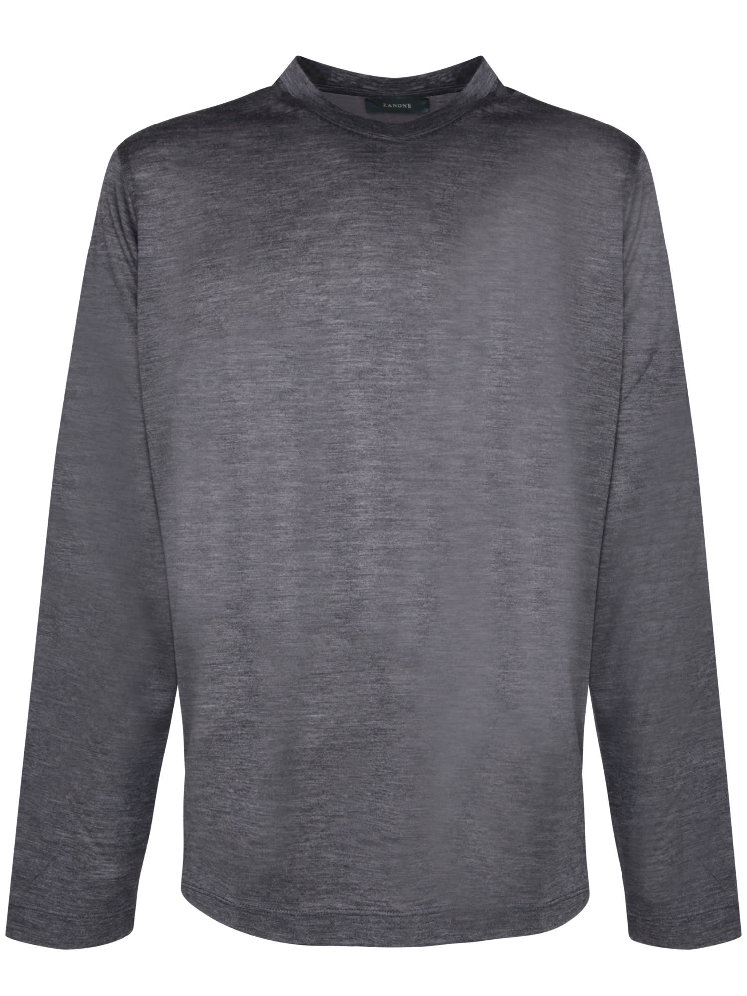 Zanone Dark Grey Slim Long Sleeve T-shirt
