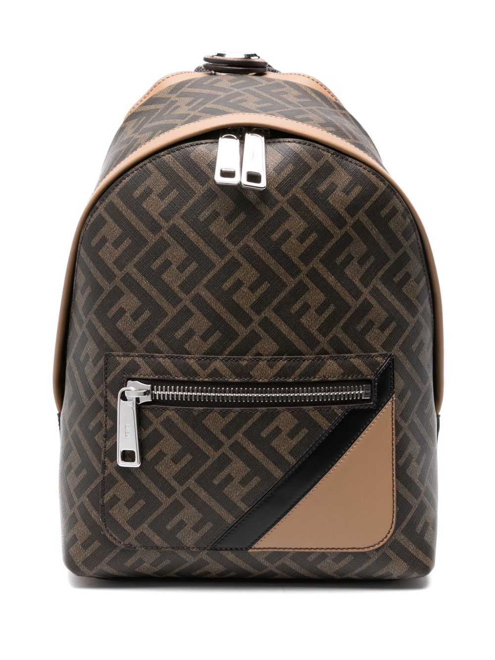 FENDI Fndi Diagonal 小号双肩包 - 褐色