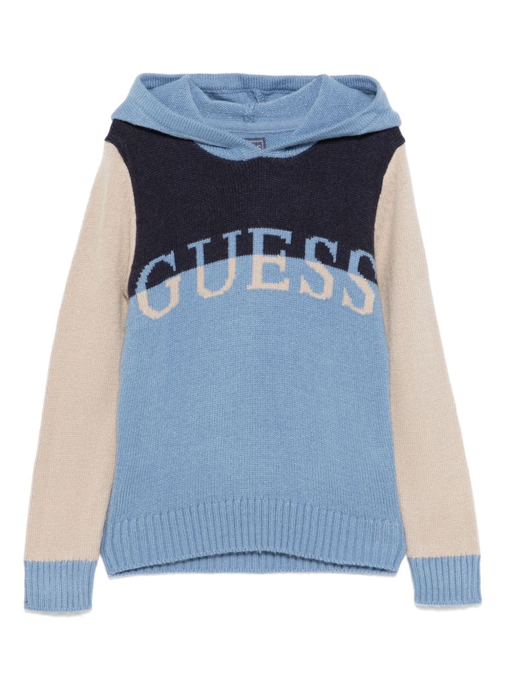 guess kids logo提花毛衣 - 蓝色