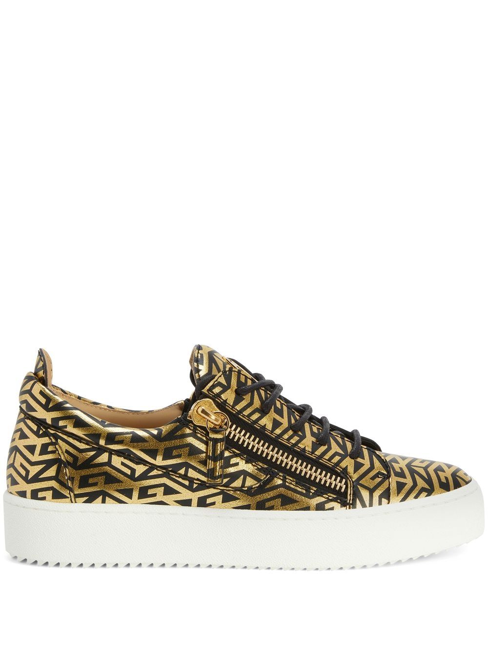 Giuseppe Zanotti Gail 经典logo印花低帮运动鞋 - 金色