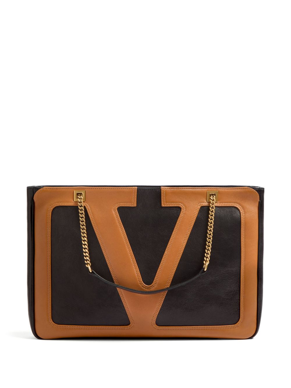 Valentino Garavani Viva Superstar 中号皮质手提包 - 黑色