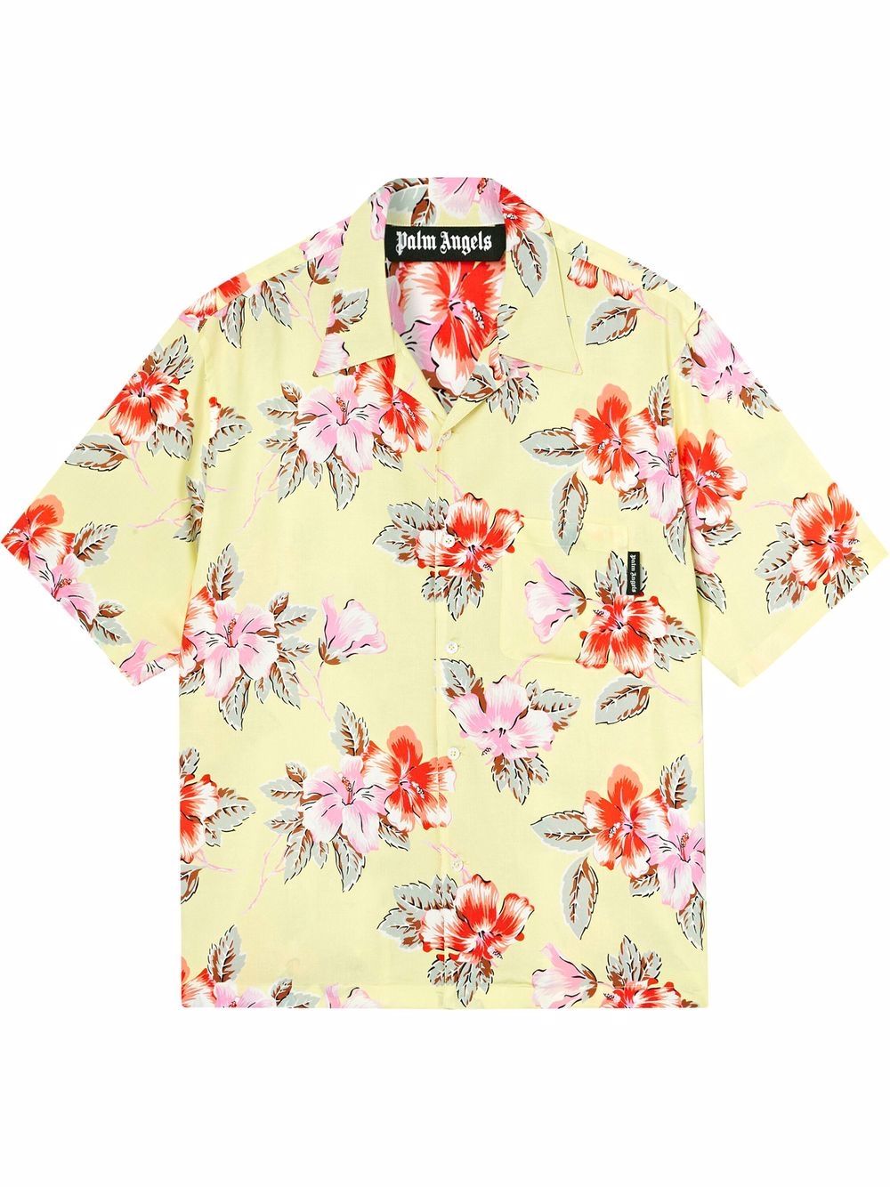 Palm Angels 木槿花印花保龄球衬衫 - 黄色