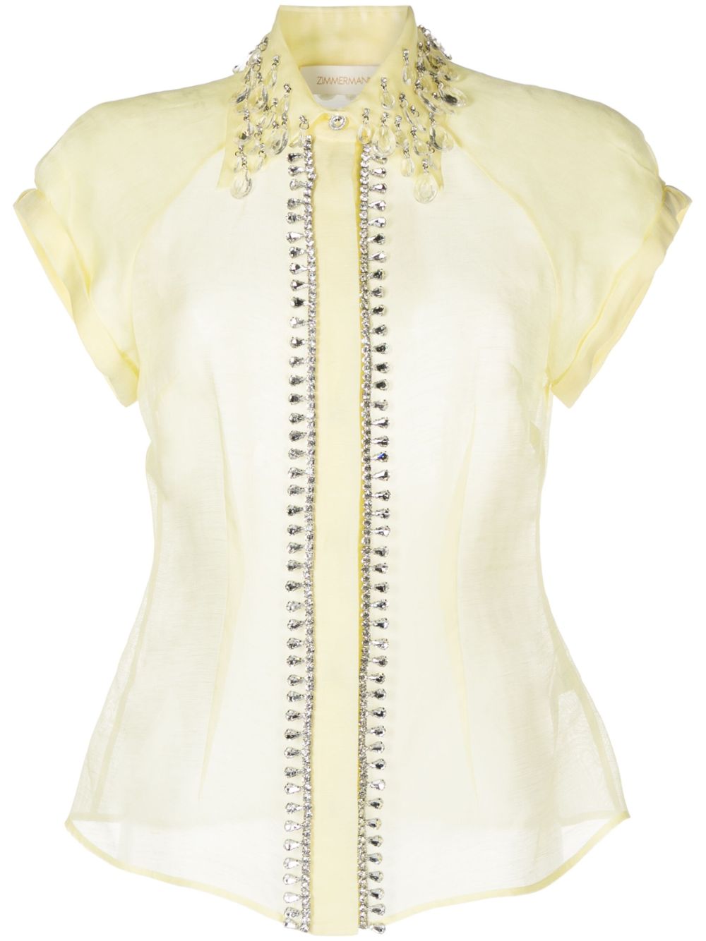 ZIMMERMANN Matchmaker Diamante 亚麻混纺罩衫 - 黄色